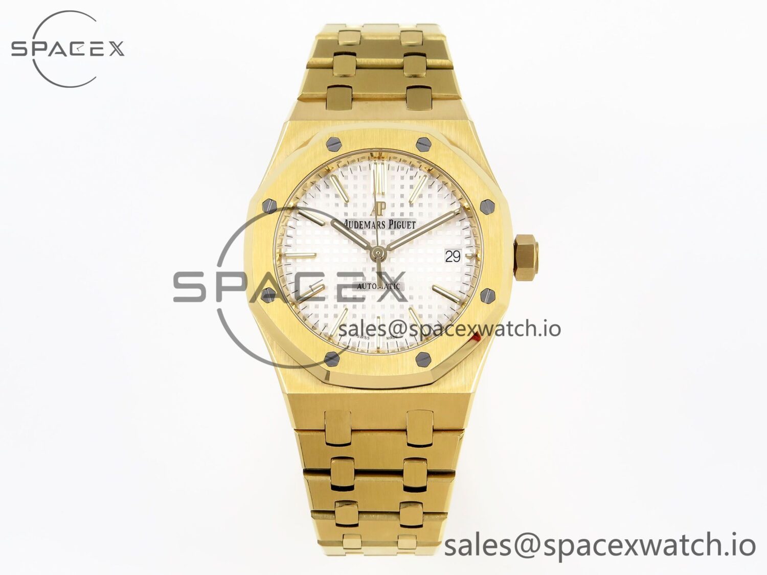 Audermars Piguet Royal Oak 37mm 15450 YG IPF Best Edition White Dial on YG Bracelet SA3120 hand-finished build — custom-built watch