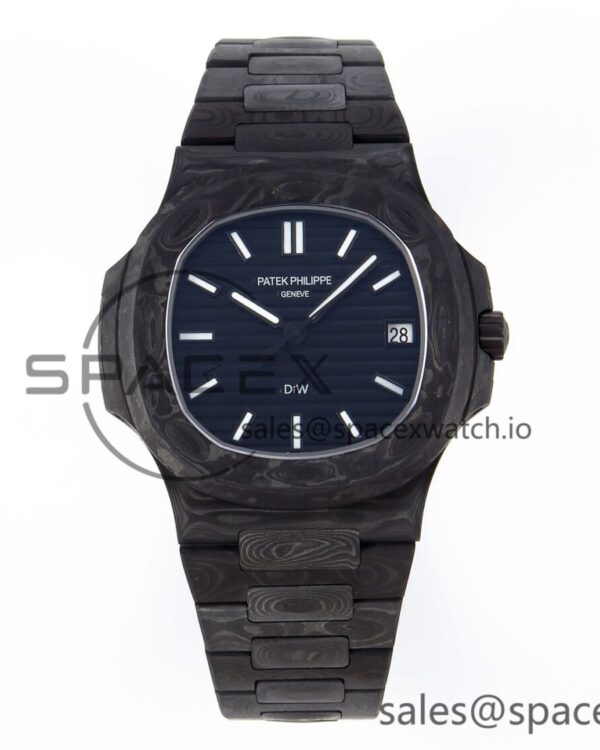 Patek Philippe NAUTILUS 5711 DIW CARBON DIWF reference-accurate BLACK TEXTURED DIAL ON CARBON BRACELET 324CS — custom-built watch