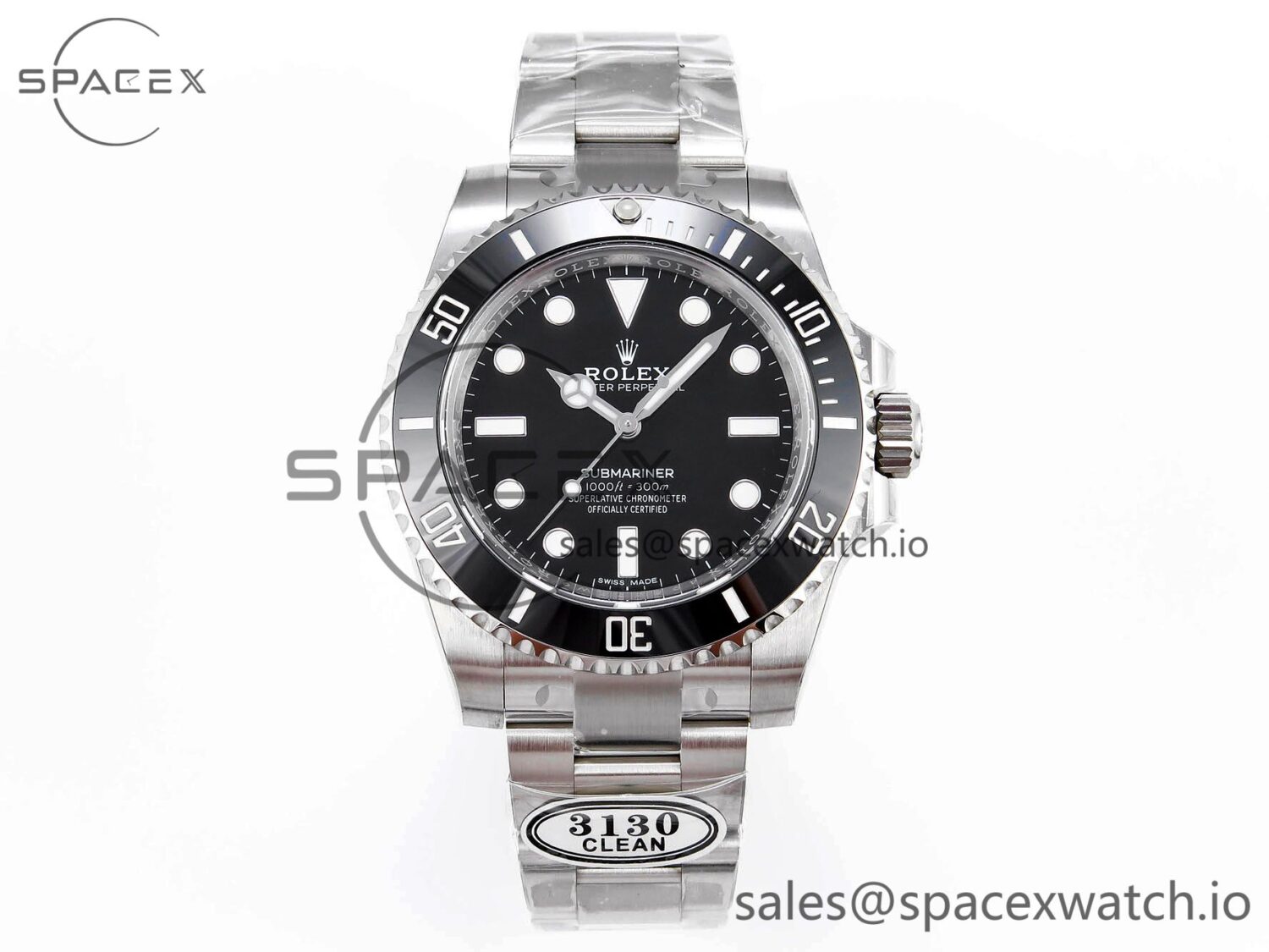 Rolex Submariner 114060 No Date Clean reference-accurate 904L SS Case and Bracelet SA3130 — custom-built watch