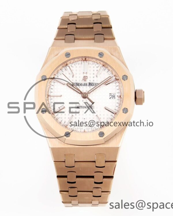 Audermars Piguet Royal Oak 37mm 15450 RG IPF Best Edition White Dial on RG Bracelet SA3120 hand-finished build — custom-built watch