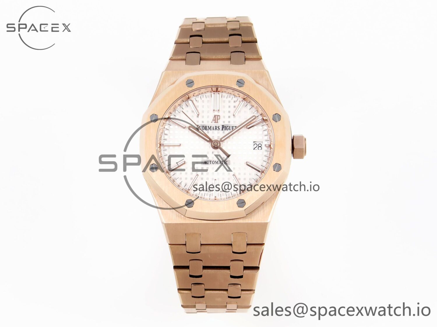 Audermars Piguet Royal Oak 37mm 15450 RG IPF Best Edition White Dial on RG Bracelet SA3120 hand-finished build — custom-built watch