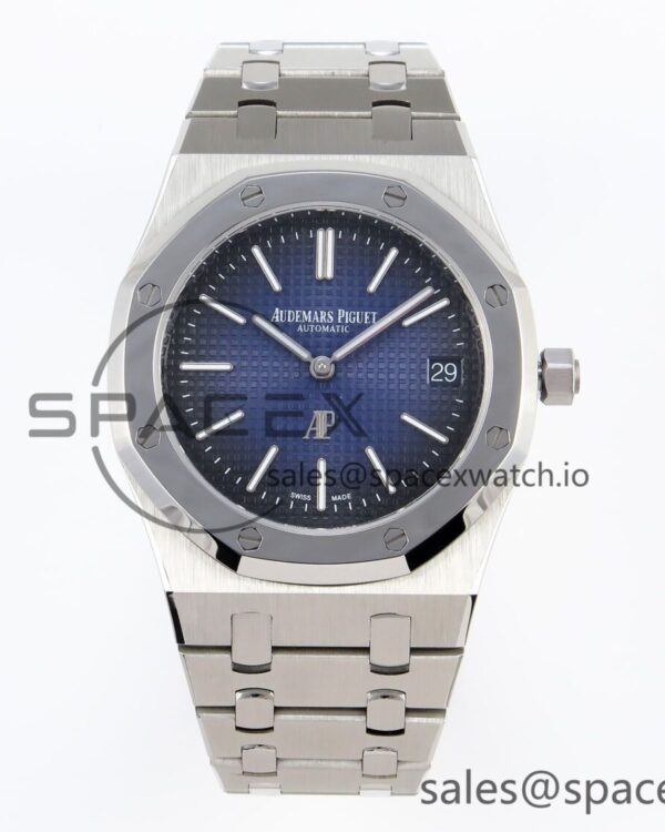 Audermars Piguet Royal Oak 39mm 15202 SS IPF reference-accurate Blue/Black Textured Dial on SS Bracelet A2121 — custom-built watch