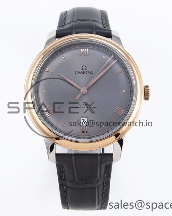 Omega De Ville Date RG MKF reference-accurate Gray Dial Roman Marker on Gray Leather Strap A8800 — custom-built watch