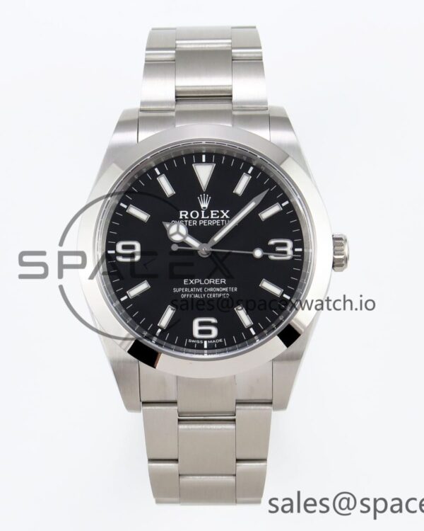 Rolex Explorer I 214270 39mm Clean reference-accurate Black Dial on SS Bracelet VR3132 — custom-built watch