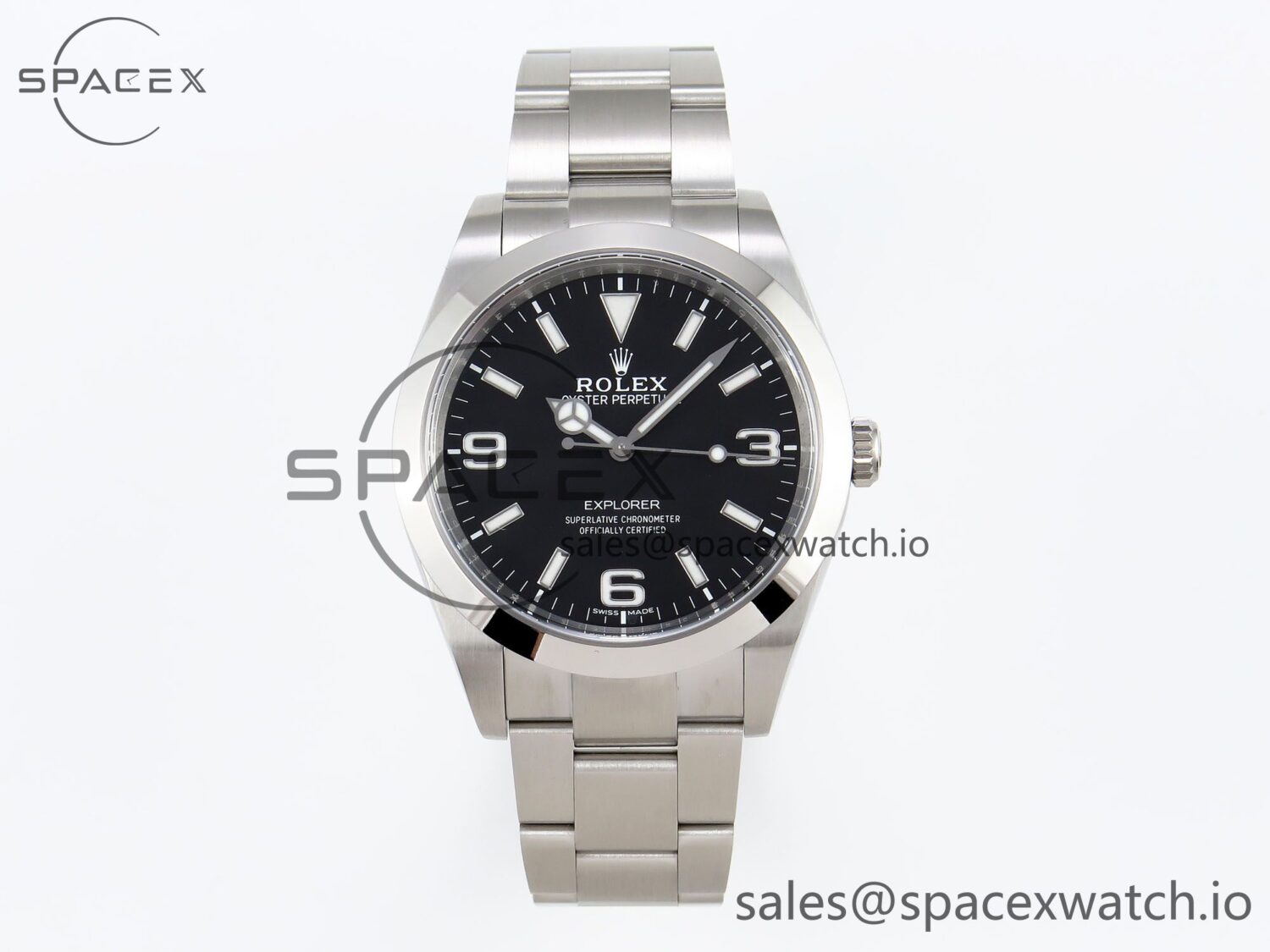 Rolex Explorer I 214270 39mm Clean reference-accurate Black Dial on SS Bracelet VR3132 — custom-built watch
