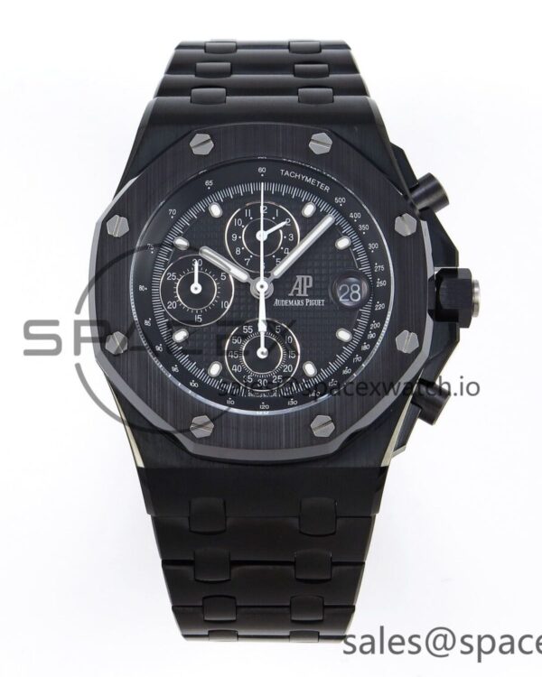 AUDEMARS PIGUET ROYAL OAK OFFSHORE 42MM BLACK CERAMIC APF reference-accurate BLACK TEXTURED DIAL ON BLACK CERAMIC BRACELET A4404 — custom-built watch