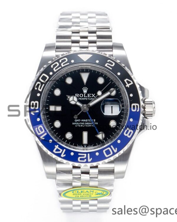 GMT-Master II 126710 BLNR Clean Black/Blue Ceramic 904L Steel Best Edition on Jubilee Bracelet DD3285 — custom-built watch