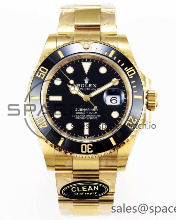 Rolex Submariner 116618 LN Black Ceramic YG Plated 904L Steel Clean reference-accurate VR3135 — custom-built watch