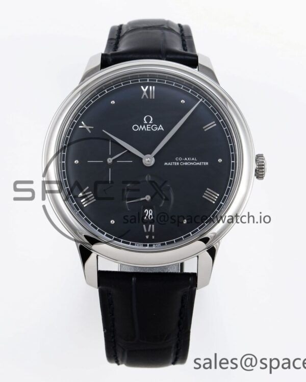 Omega De Ville Power Reserve SS MKF reference-accurate Black Dial on Black Leather Strap A8810 — custom-built watch