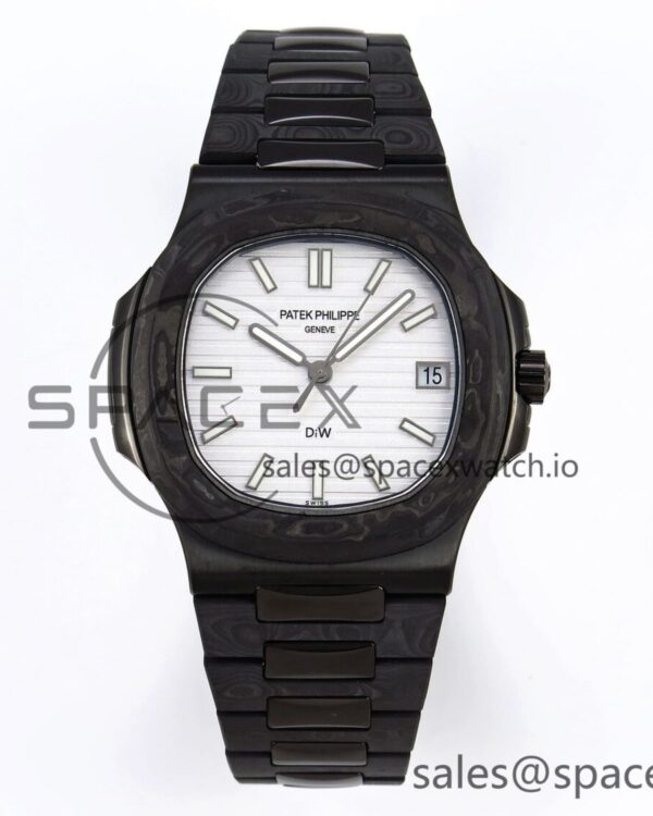 PATEK PHILIPPE Nautilus 5711 DIW Carbon DIWF reference-accurate Silver Textured Dial on Carbon/PVD Bracelet 324CS — custom-built watch