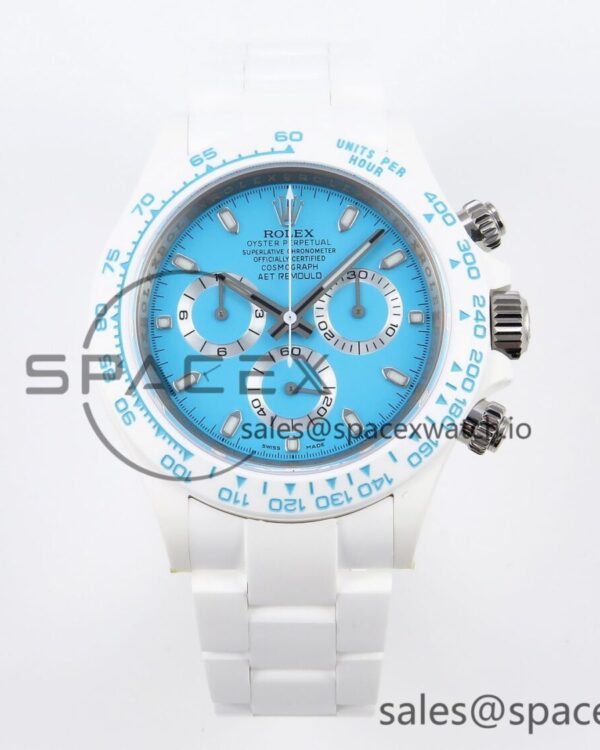 Rolex Daytona AET White Ceramic Case and Bracelet Tiffany Blue Dial SA4130 V2 — custom-built watch