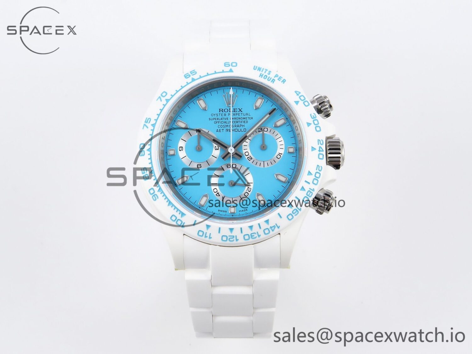 Rolex Daytona AET White Ceramic Case and Bracelet Tiffany Blue Dial SA4130 V2 — custom-built watch