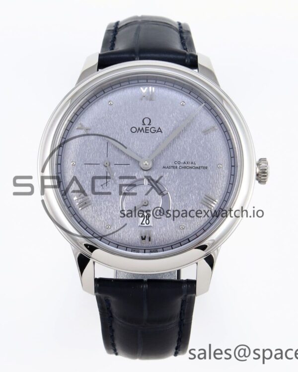 Omega De Ville Power Reserve SS MKF reference-accurate Blue Textured Dial on Black Leather Strap A8810 — custom-built watch