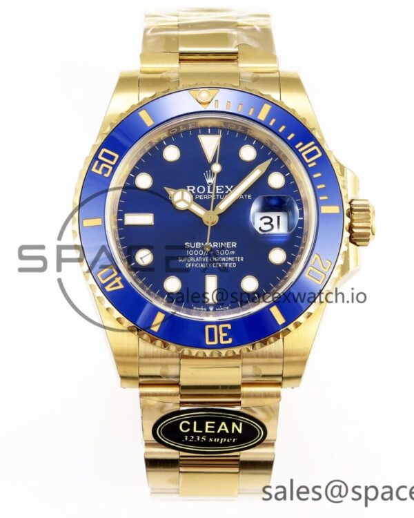 Rolex Submariner 116618 LB Blue Ceramic YG Plated 904L Steel Clean reference-accurate VR3135 — custom-built watch