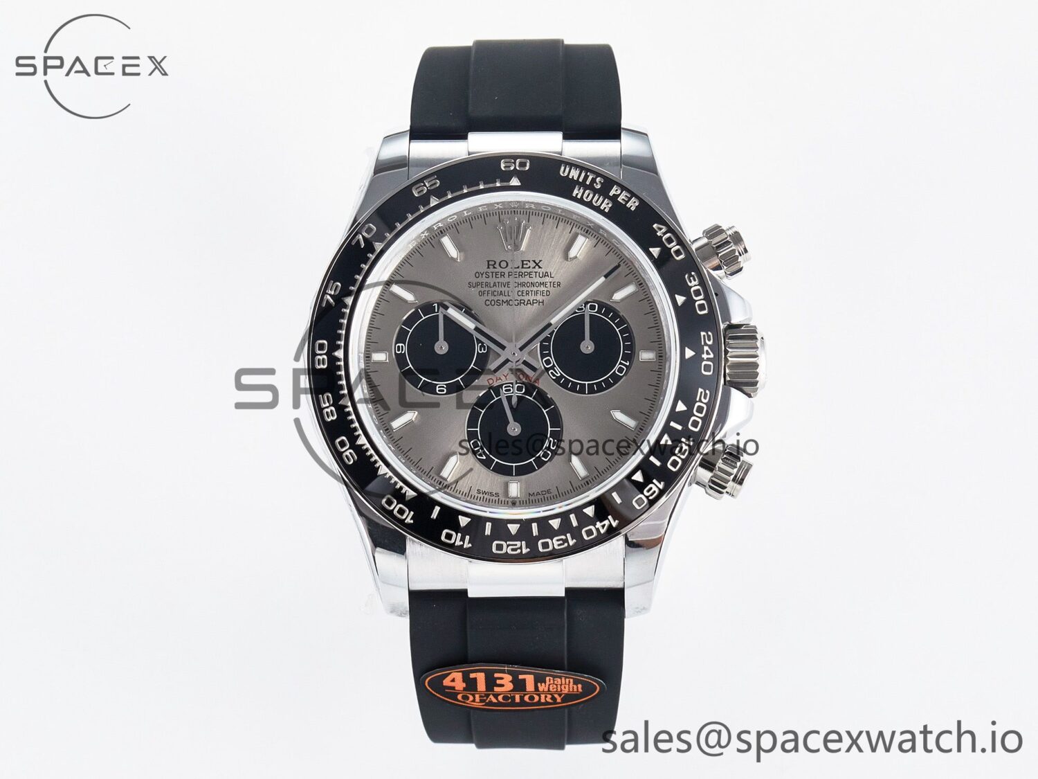 Daytona 126519 QF reference-accurate Gray/Black Dial on Oysterflex Strap SH4131 V6(Gain Weight) — custom-built watch