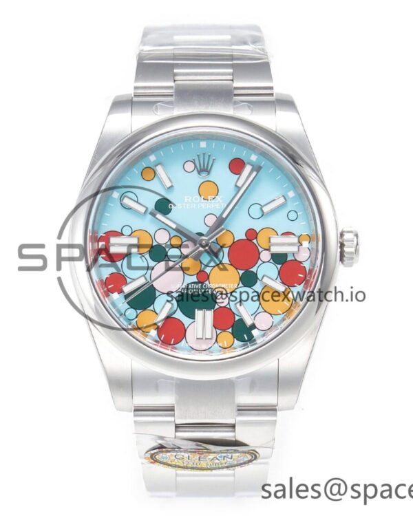 Oyster Perpetual 41mm 124300 Clean reference-accurate 904L Steel Balloon Dial on SS Bracelet VR3230 — custom-built watch