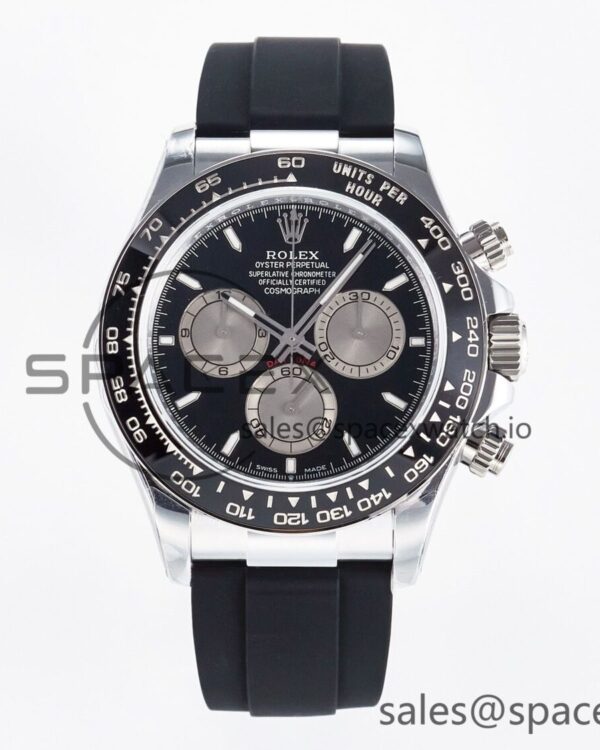 Daytona 126519 QF reference-accurate Black/Silver Dial on Oysterflex Strap SH4131 V6（Gain Weight） — custom-built watch