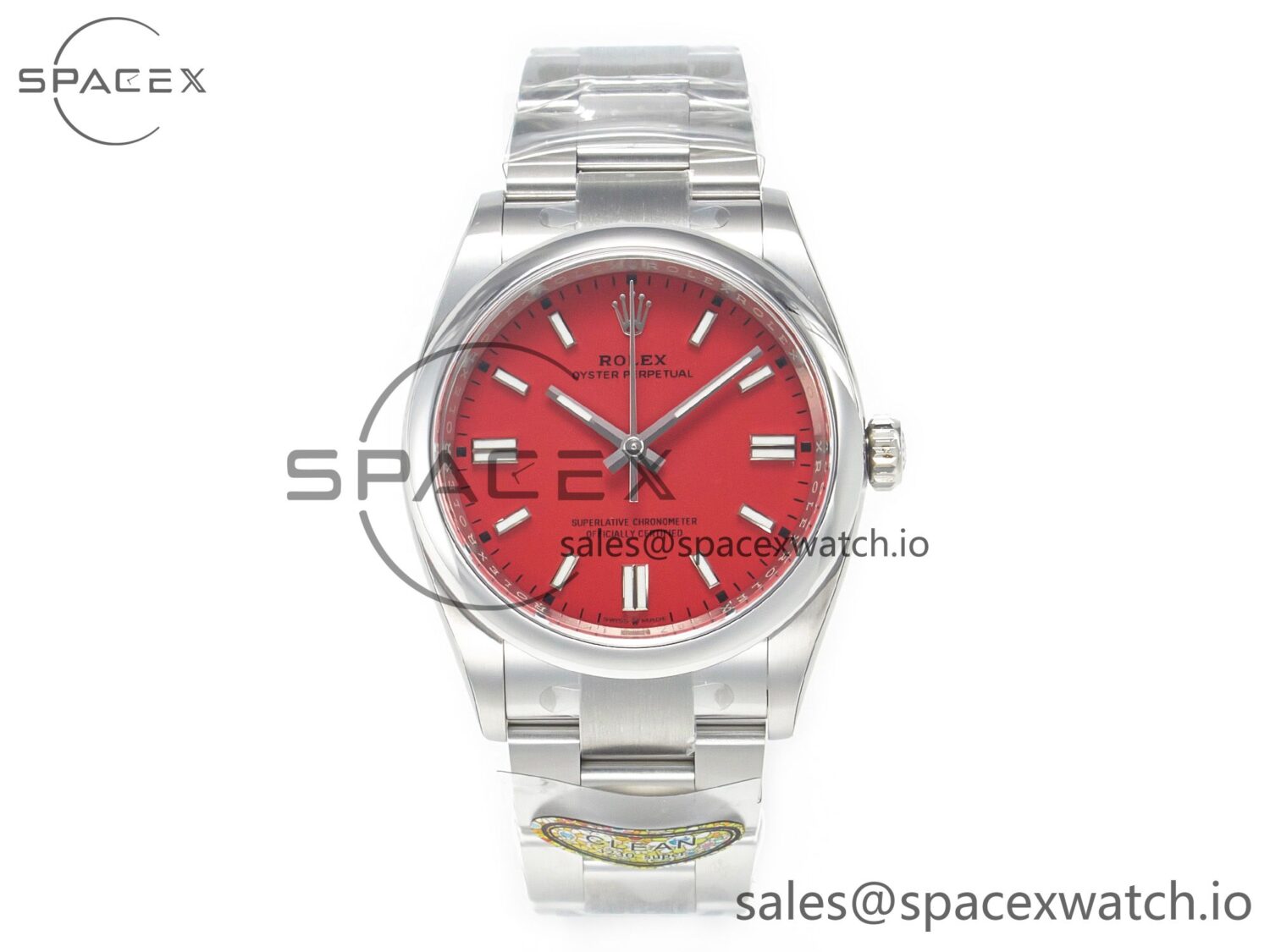 Oyster Perpetual 36mm 126000 Clean reference-accurate 904L Steel Red Dial on SS Bracelet VR3230 — custom-built watch