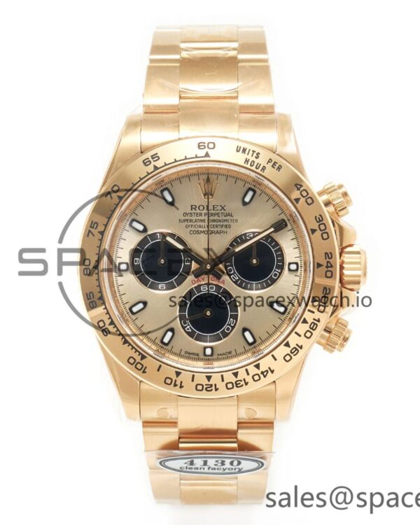 Daytona 116508 Clean Best Edition 904L Steel YG/Black Dial on YG Bracelet SA4130 — custom-built watch