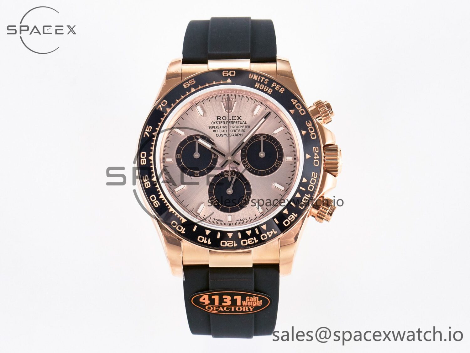 Daytona 126515 QF reference-accurate RG/Black Dial on Oysterflex Strap SH4131 V6(Gain Weight) — custom-built watch