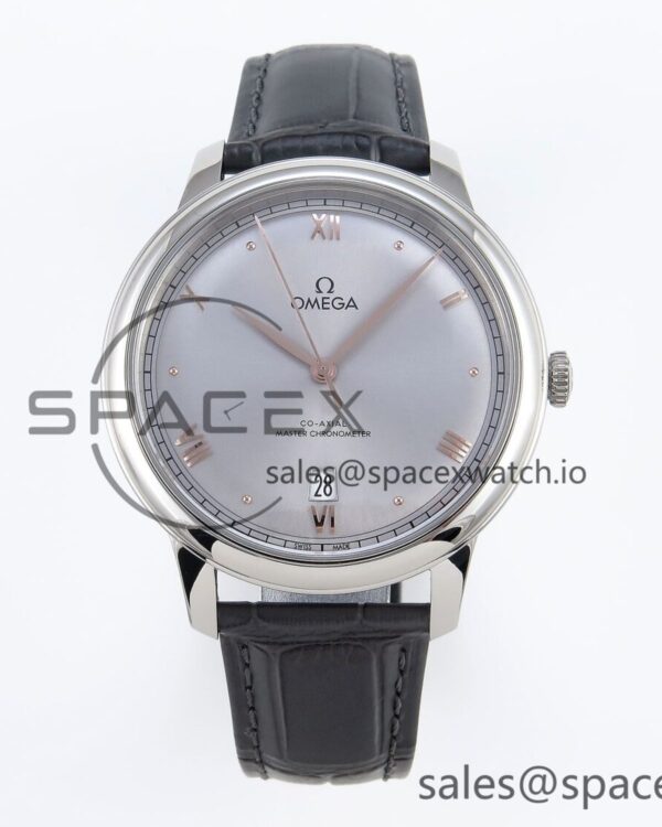 Omega De Ville Date SS MKF reference-accurate Grey Dial Roman Marker on Black Leather Strap A8800 — custom-built watch