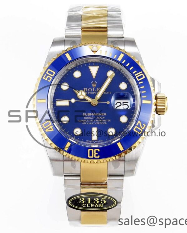 Rolex Submariner 116613 LB Blue Ceramic Clean reference-accurate 904L SS Case and Bracelet VR3135 — custom-built watch