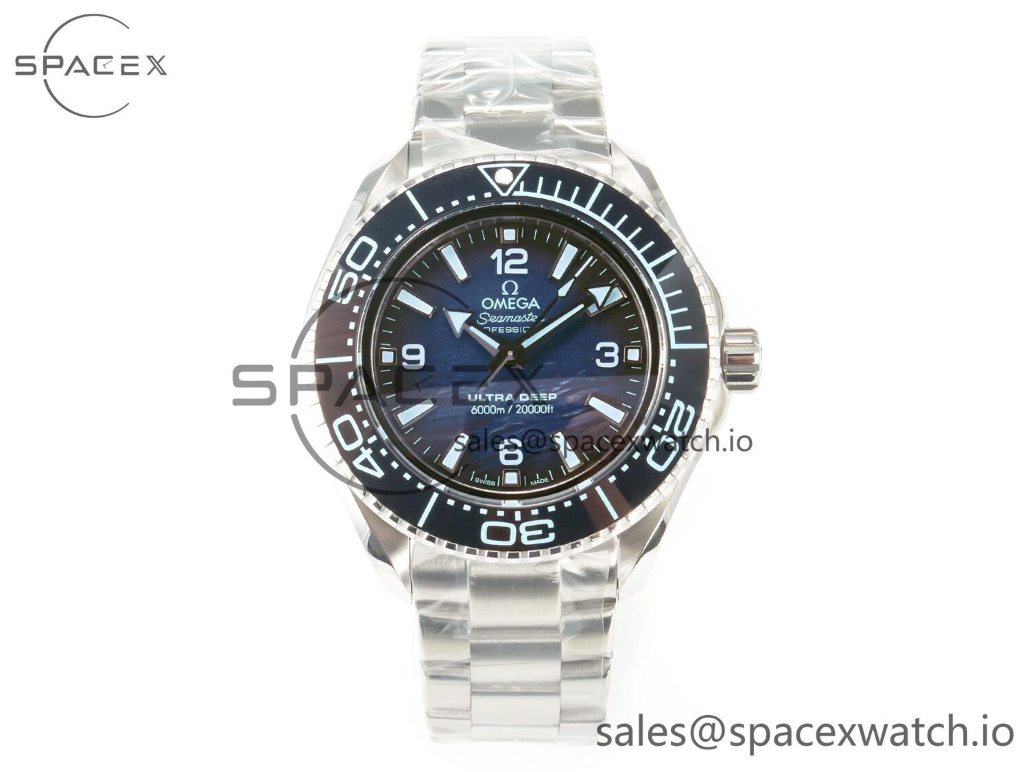 Seamaster ULTRA DEEP 6000M SS VSF reference-accurate Summer Blue Dial on SS Bracelet A8912 — custom-built watch