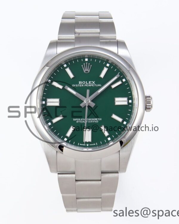 Rolex Oyster Perpetual 124300 41mm VSF reference-accurate 904L Steel Green Dial VS3235 — custom-built watch