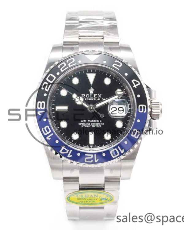 GMT-Master II 126710 BLNR Clean Black/Blue Ceramic 904L Steel Best Edition on Oyster Bracelet DD3285 CHS — custom-built watch