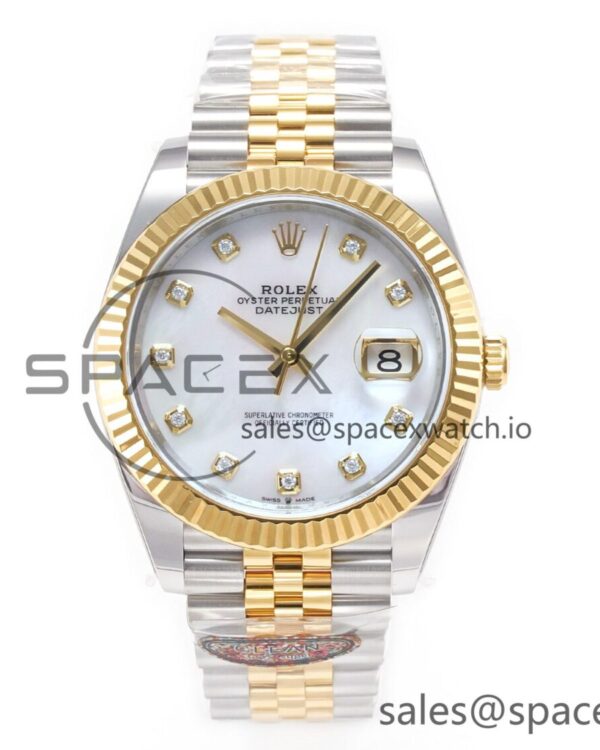 Datejust 126331 41mm 904L SS/YG Clean reference-accurate MOP Diamond Dial on Jubilee Bracelet VR3235 — custom-built watch