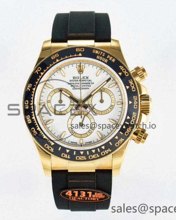 Daytona 126518 QF reference-accurate White Dial on Oysterflex Strap SH4131 V6（Gain Weight） — custom-built watch