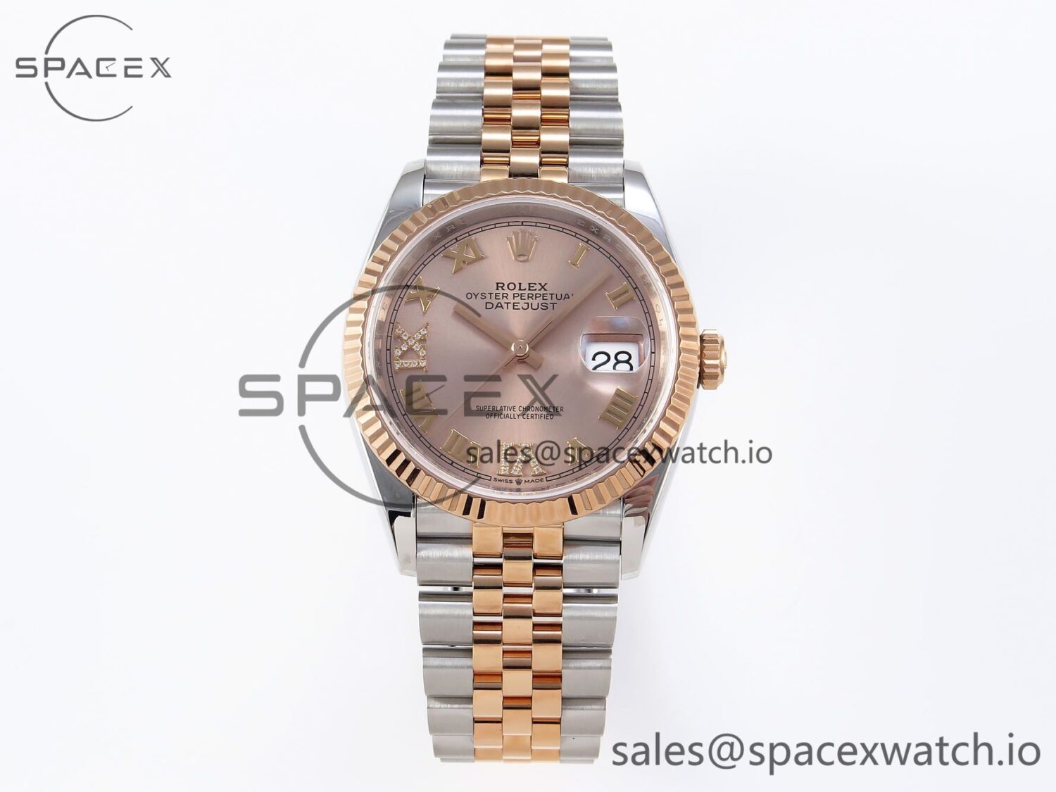Rolex DateJust 36 SS/RG 126231 VSF reference-accurate 904L Steel RG Dial on Jubilee Bracelet VS3235 — custom-built watch