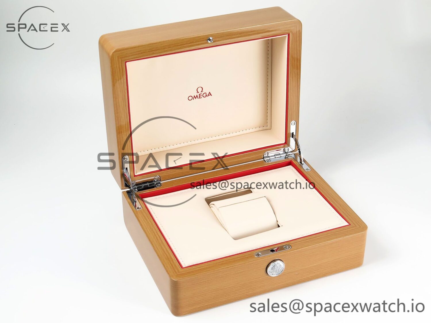 OMEGA WOODEN BOXSET WITH PAPERS & CARDS IMPORTANT NOTE — custom-built watch