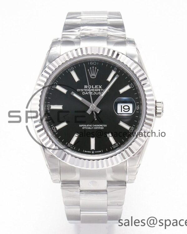 DateJust 41 126334 904L SS VSF reference-accurate Black Dial on Oyster Bracelet VS3235 — custom-built watch