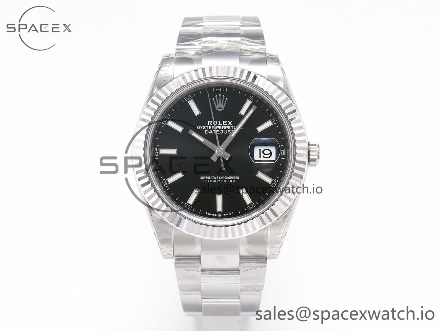 DateJust 41 126334 904L SS VSF reference-accurate Black Dial on Oyster Bracelet VS3235 — custom-built watch