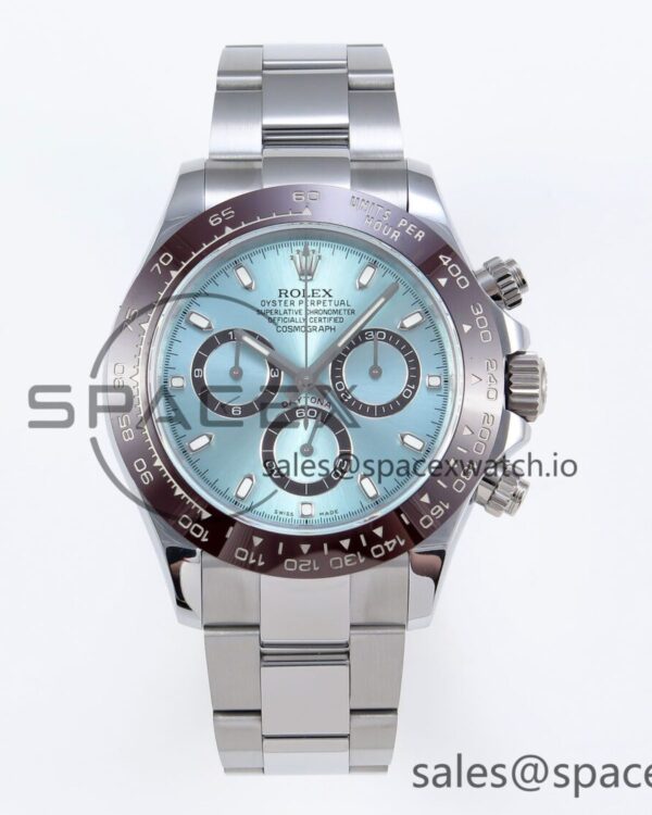 Rolex Daytona 116506 QF reference-accurate Ice Blue Dial Lume Markers on SS Bracelet SH4130 V3 (Gain Weight) — custom-built watch