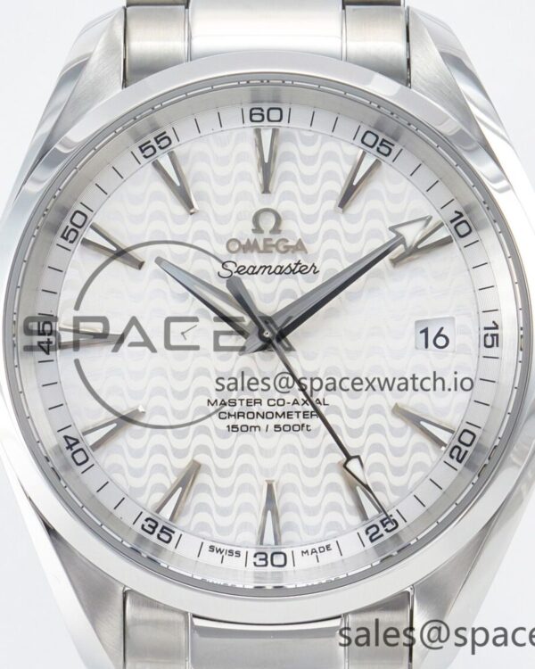 Aqua Terra 150m 41mm VSF reference-accurate White Textured Dial on SS Bracelet A8500 hand-finished build — custom-built watch