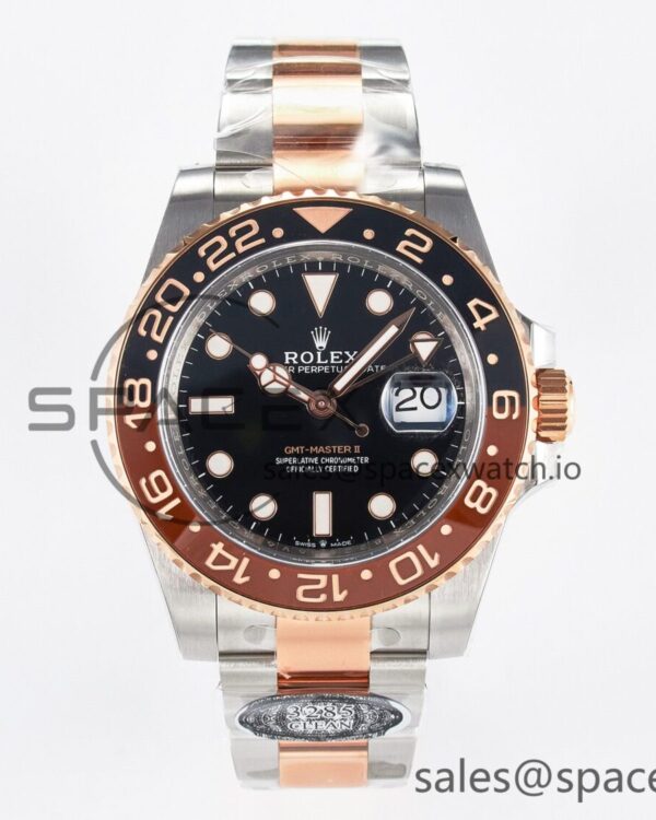 GMT-Master II 126711 CHNR Black/Brown Ceramic Clean reference-accurate on SS/RG Bracelet DD3285 — custom-built watch