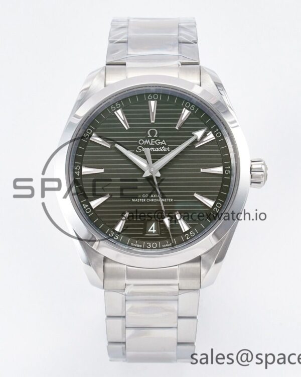 Aqua Terra 150m 41mm VSF reference-accurate Green Dial on SS Bracelet A8900 hand-finished build — custom-built watch