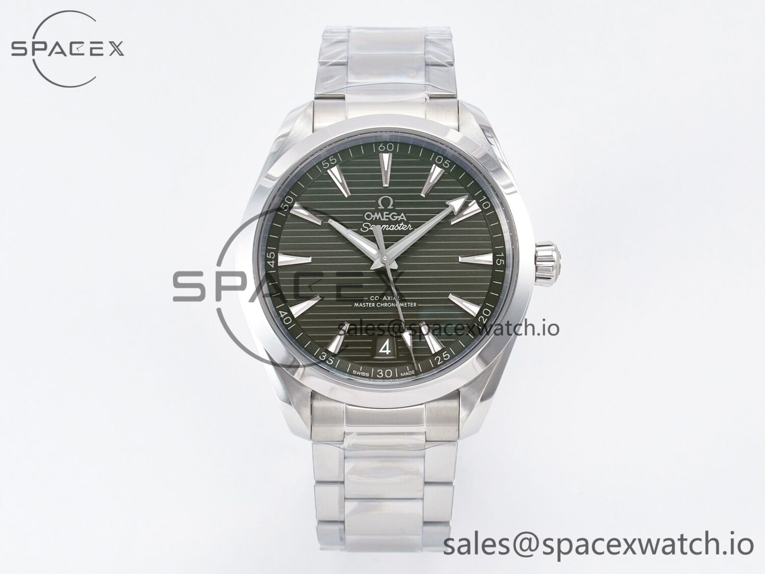 Aqua Terra 150m 41mm VSF reference-accurate Green Dial on SS Bracelet A8900 hand-finished build — custom-built watch