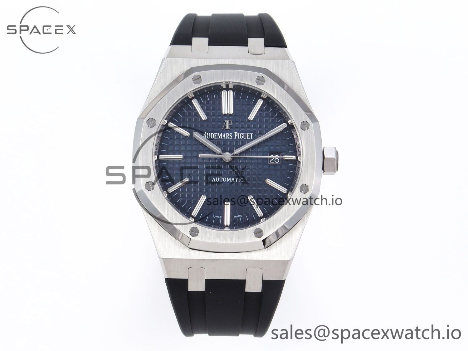 Audermars Piguet Royal Oak 41mm 15400 SS APSF reference-accurate Blue Textured Dial on Black Rubber Strap SA3120 hand-finished build V3 — custom-built watch