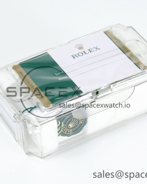 ROLEX PLASTIC BOX SET WITH BOOKLET AND WARRANTY — custom-built watch