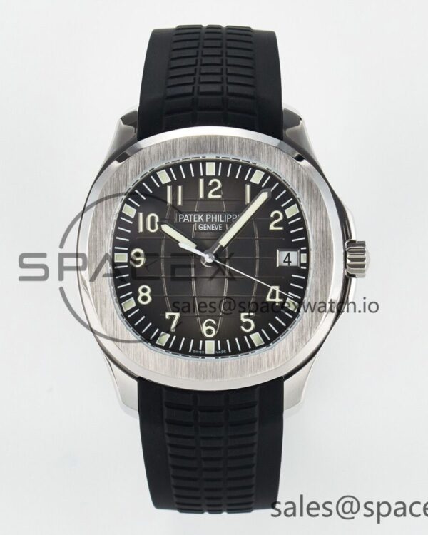 Aquanaut 5167A SS ZF reference-accurate Black Dial on Black Rubber Strap 26-330 — custom-built watch