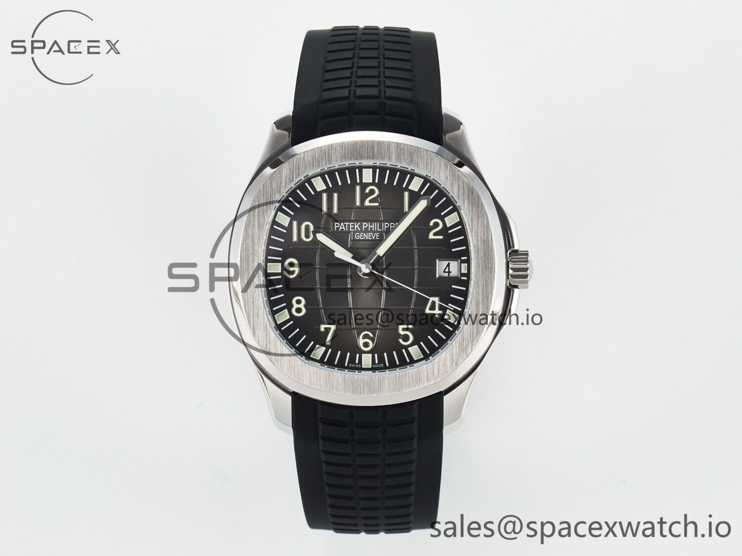 Aquanaut 5167A SS ZF reference-accurate Black Dial on Black Rubber Strap 26-330 — custom-built watch