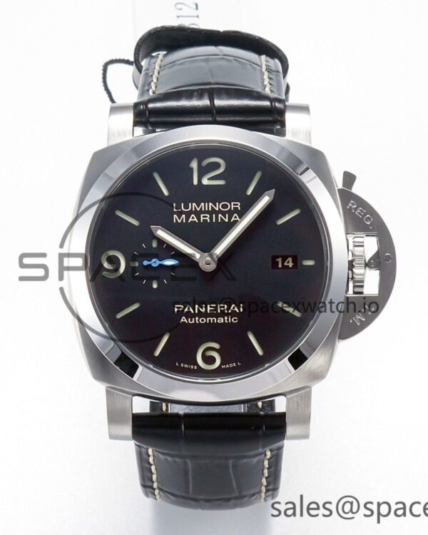 PAM1312 W VSF reference-accurate Black Dial on Black Leather Strap P.9010 build — custom-built watch
