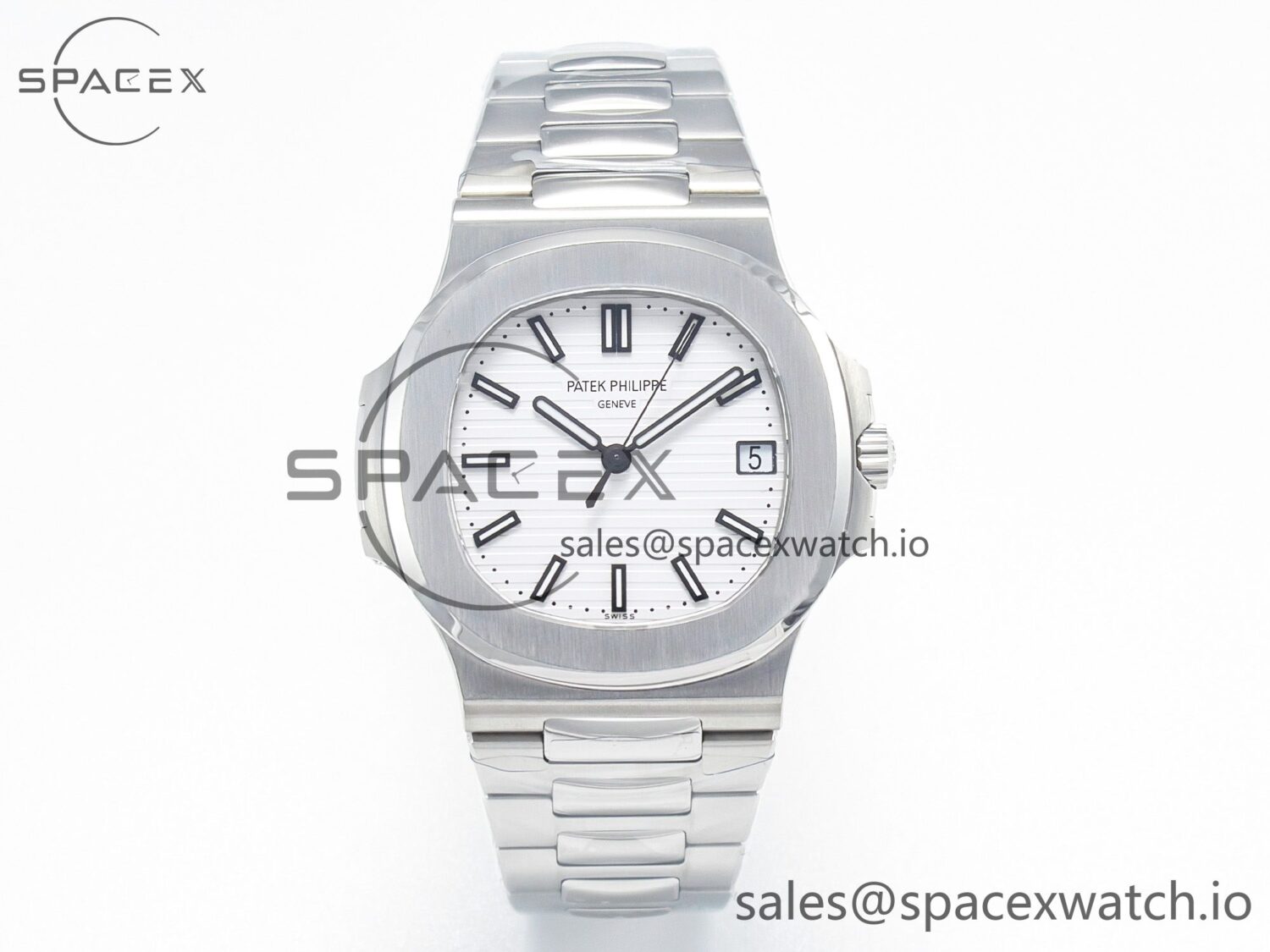 Nautilus 5711/1A PPF reference-accurate White Textured Dial on SS Bracelet 324CS V3 — custom-built watch