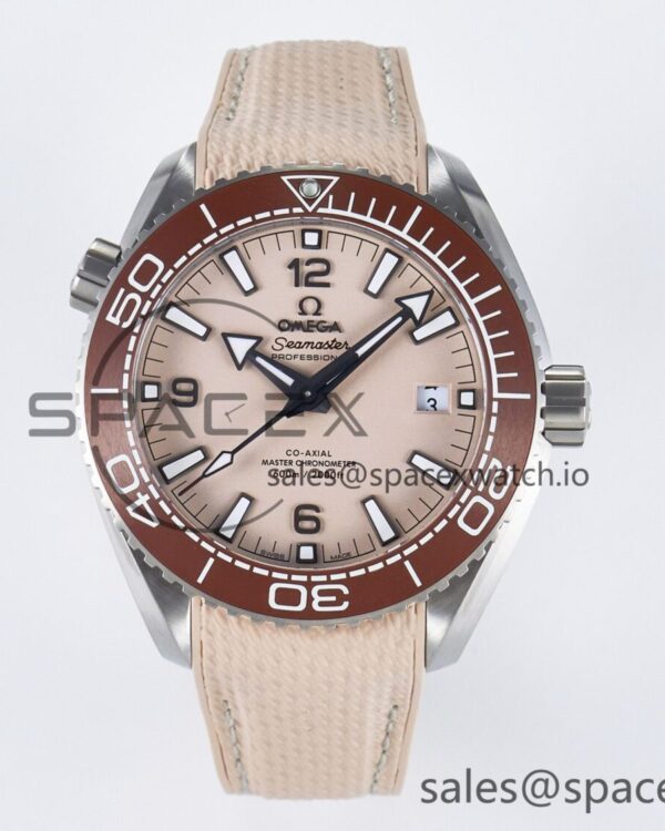 Planet Ocean 43.5mm SS VSF reference-accurate Brown Bezel Sand Dial on Sand Rubber Strap A8900 hand-finished build — custom-built watch