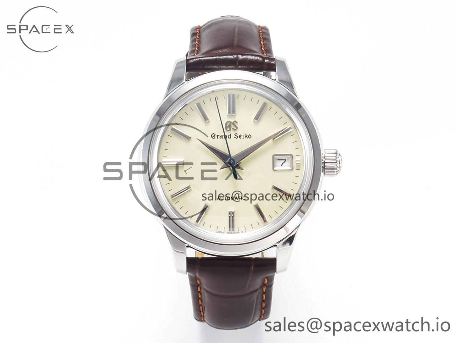 Elegance SBGR261 SS GSF reference-accurate Cream Dial on Brown Leather Strap NH34 — custom-built watch