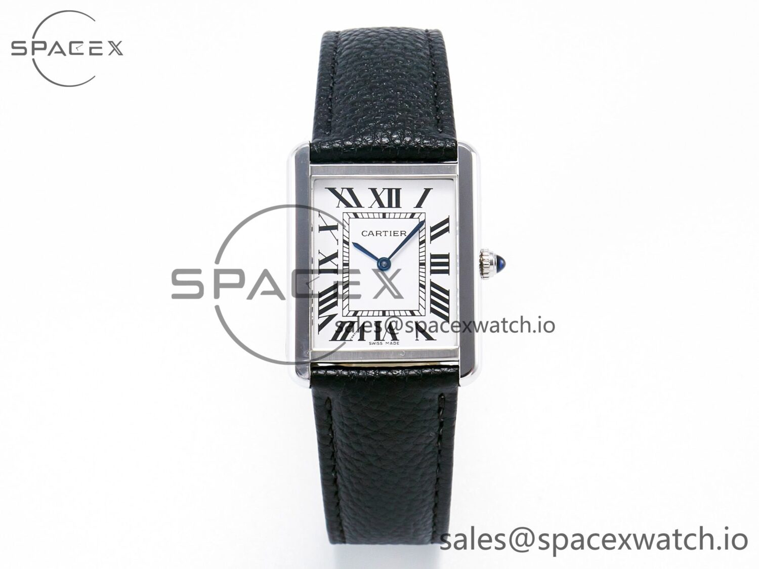 Tank Solo Ladies 33.7mm SS AF reference-accurate White Dial on Black Leather Strap Ronda Quartz — custom-built watch