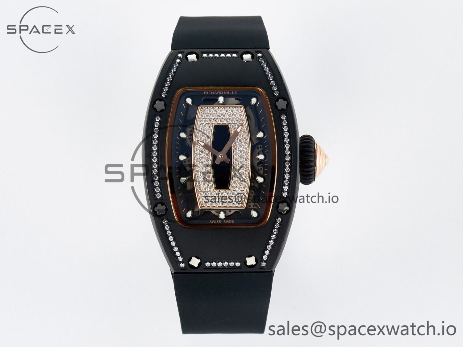 RM 007 Automatic Ladies Ceramique Noire Serti — custom-built watch